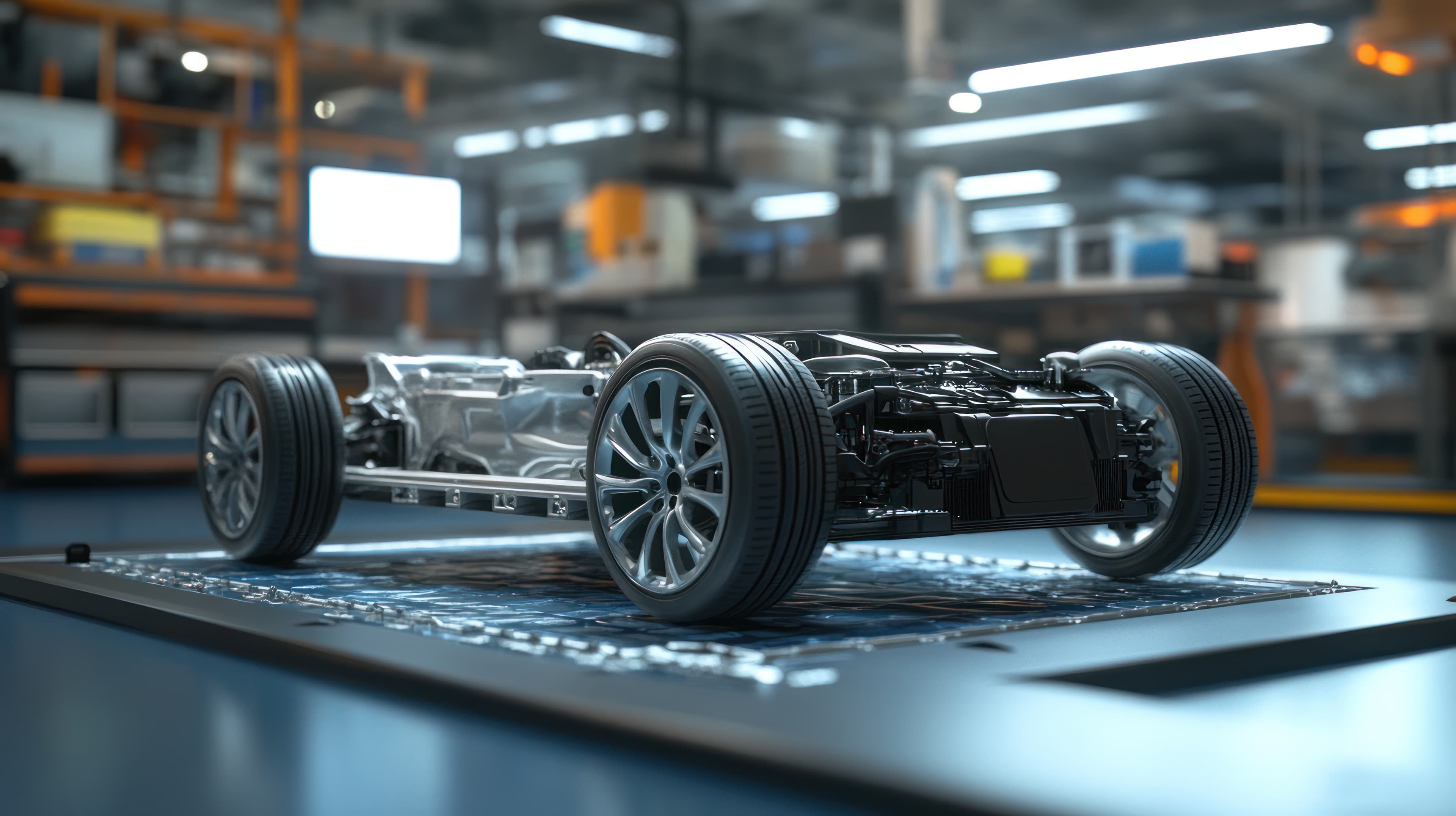 Vehicle chassis and drivetrain illustrating extended warranty coverage.